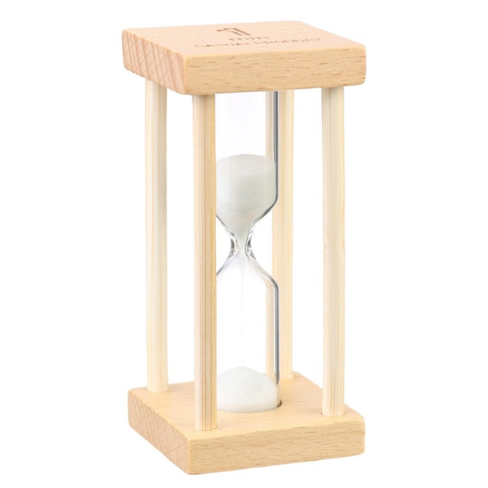 Песочные часы Африн, на 1 минуту, 8.5 х 4 см, белый песок