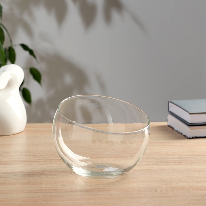 Ваза Анабель шаровая с косым резом d=14,5см; h=12 см, (1669) ваза эвис анабель с косым резом стеклянная прозрачная 16x13 см