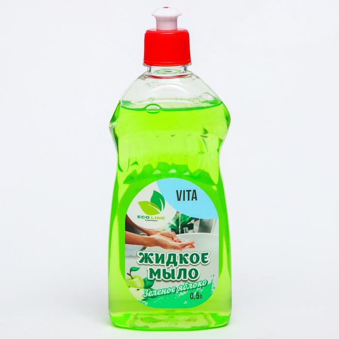 Жидкое мыло VITA зеленое яблоко 500 мл. vita 500 г