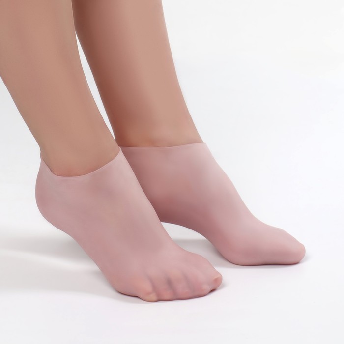 Носочки для педикюра, силиконовые, размер S, цвет розовый носочки для педикюра силиконовые размер s цвет розовый