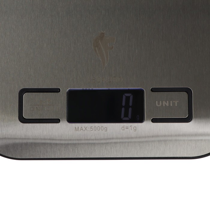 Весы кухонные Leonord LE-1702, электронные, до 5 кг, LCD дисплей, серебристые