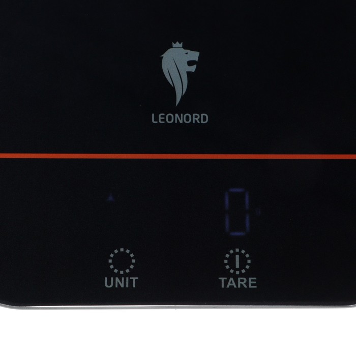Весы кухонные Leonord LE-1706, электронные, до 10 кг, LCD дисплей, чёрные