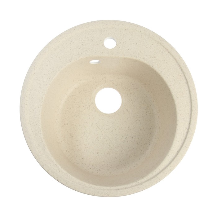 Мойка для кухни из камня ZEIN 3/Q2, d=510 мм, круглая, перелив, цвет бежевый