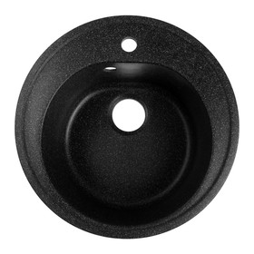 Мойка для кухни из камня ZEIN 3/Q4, d = 510 мм, круглая, перелив, цвет черный
