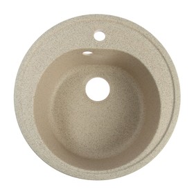 Мойка для кухни из камня ZEIN 3/Q5, d = 510 мм, круглая, перелив, цвет песочный