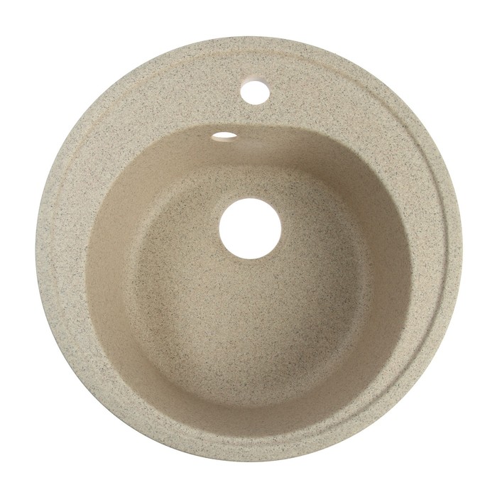 Мойка для кухни из камня ZEIN 3/Q5, d=510 мм, круглая, перелив, цвет песочный
