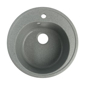 Мойка для кухни из камня ZEIN 3/Q8, d = 510 мм, круглая, перелив, цвет темно-серый