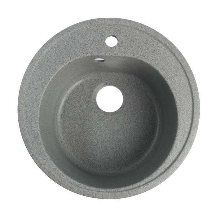 Мойка для кухни из камня ZEIN 3/Q8, d=510 мм, круглая, перелив, цвет темно-серый