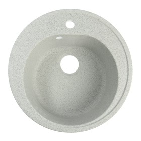 Мойка для кухни из камня ZEIN 3/Q10, d = 510 мм, круглая, перелив, цвет светло-серый