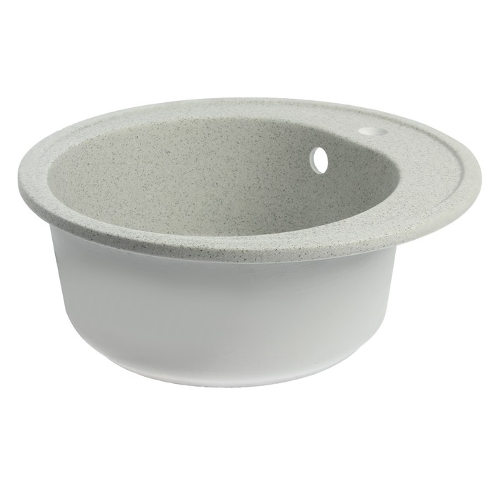 Мойка для кухни из камня ZEIN 3/Q10, d = 510 мм, круглая, перелив, цвет светло-серый