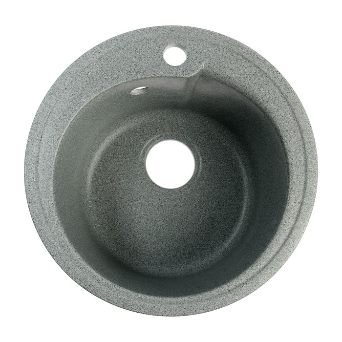 Мойка для кухни из камня ZEIN 4/Q8, d=435 мм, круглая, перелив, цвет темно-серый