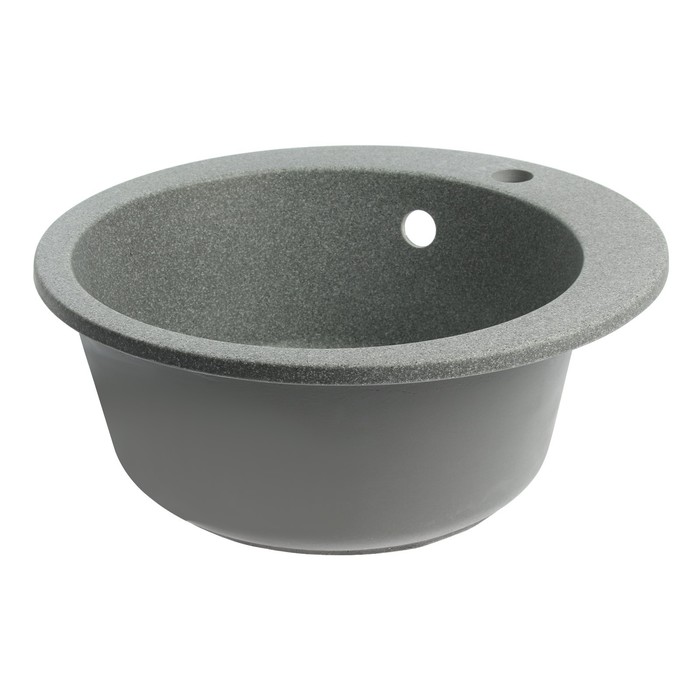 Мойка для кухни из камня ZEIN 30/Q8, d = 475 мм, круглая, перелив, цвет темно-серый