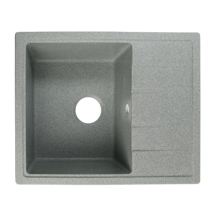 Мойка для кухни из камня ZEIN 150/Q8, 575 х 470 мм, прямоугольная, перелив, цвет темно-серый
