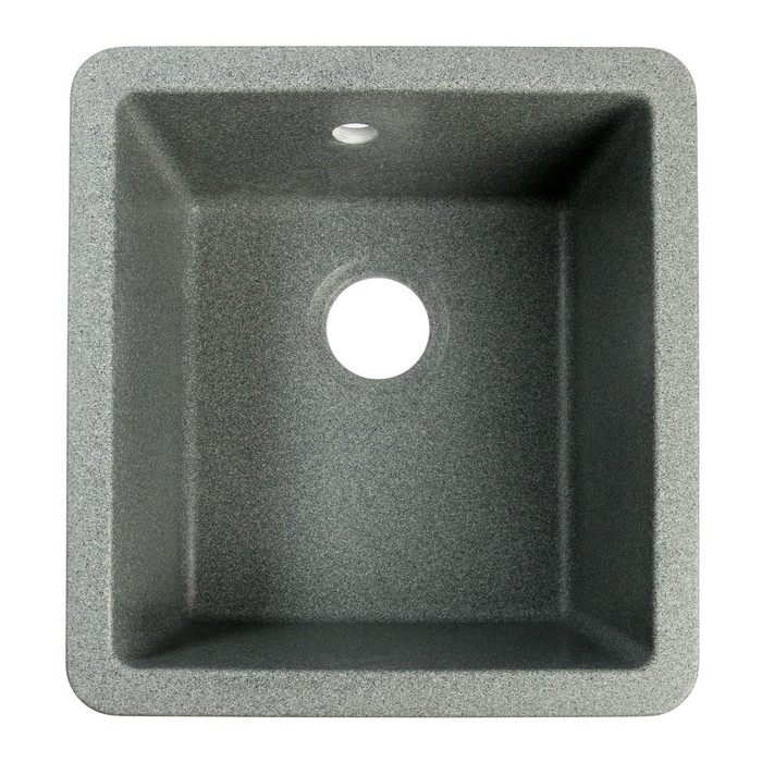 Мойка для кухни из камня ZEIN 27/Q8, 463 х 433 мм, прямоугольная, перелив, цвет темно-серый