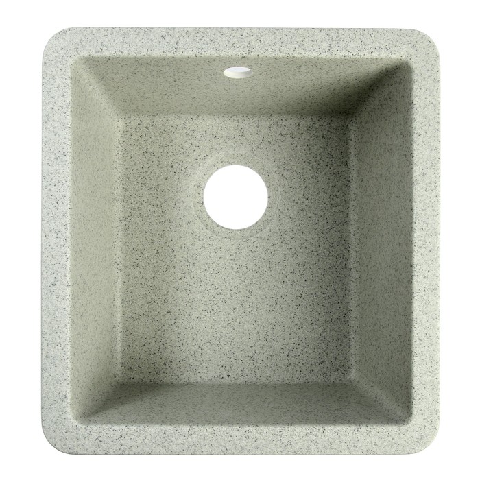 Мойка для кухни из камня ZEIN 27/Q10, 463х433 мм, прямоугольная, перелив, цвет светло-серый
