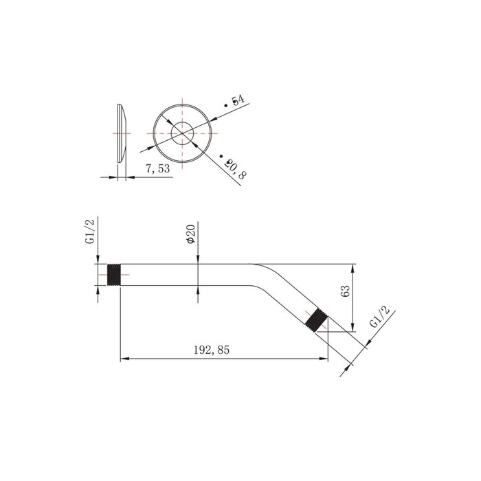 фото Держатель для душа lemark lm8031c, подводка 1/2'', нержавеющая сталь, хром