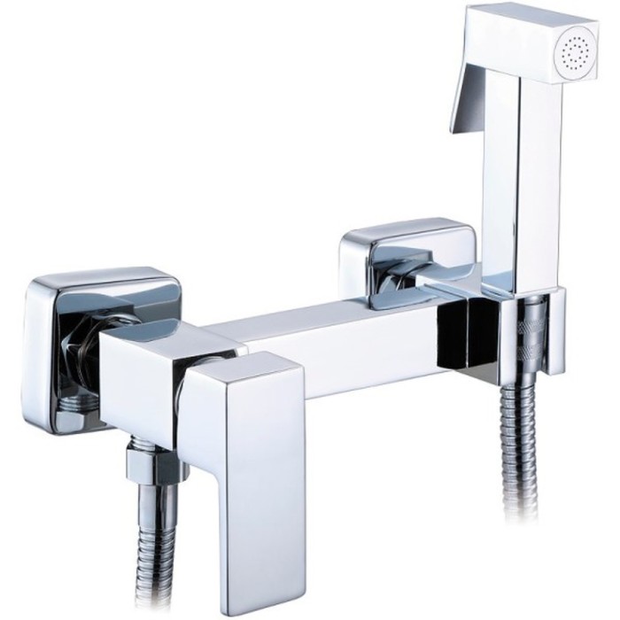 Смеситель для биде VIKO V-4909, с гигиеническим душем, настенный, рычажный, латунь, хром