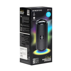 Портативная колонка Borofone BR15, 10 Вт, BT5.0, AUX, FM, microSD, USB, 1200 мАч, чёрная