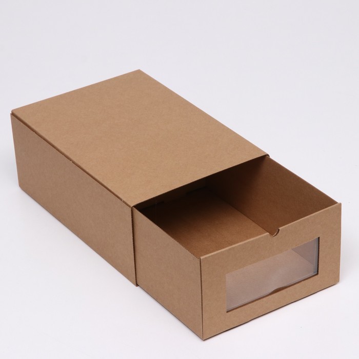 Коробка выдвижная, бурая, 30 х 21 х 12 см коробка складная бурая 40 х 30 х 30 см