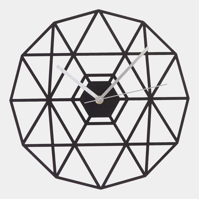 фото Часы настенные из металла "паутина", плавный ход, d-30 см