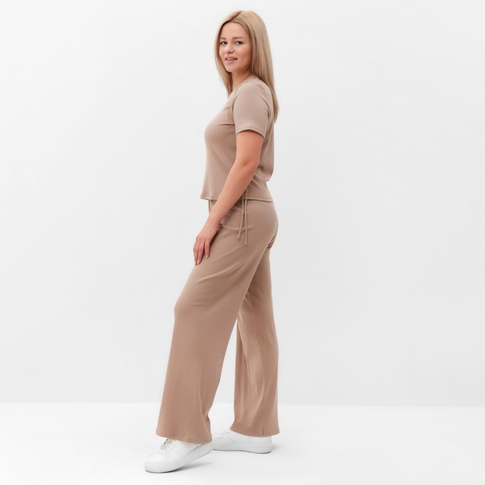 

Комплект женский (джемпер/брюки), цвет какао, размер 48