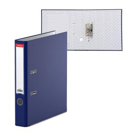 Папка-регистратор А4, 50 мм, «Бизнес», собранный, синий, пластиковый карман, металлический кант, картон 2 мм, вместимость 350 листов