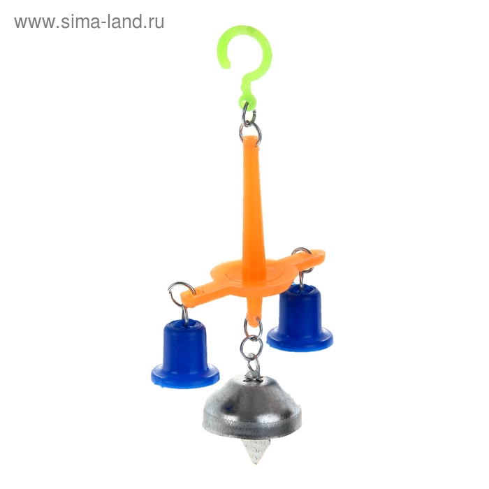 Игрушка для птиц с колокольчиком №2 микс цветов игрушка для птиц шарик на цепочке с колокольчиком d шара 4 4 см микс цветов
