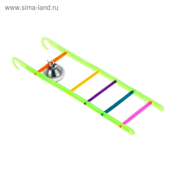 Игрушка для птиц лестница с колокольчиком, микс цветов игрушка для птиц flamingo с колокольчиком 21см