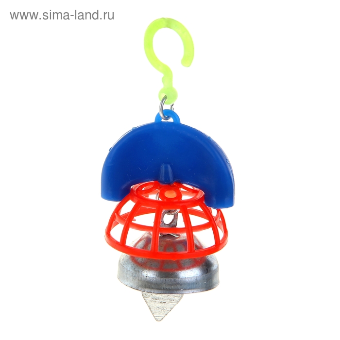 Игрушка для птиц с колокольчиком №1, микс цветов игрушка для птиц flamingo с колокольчиком 27см