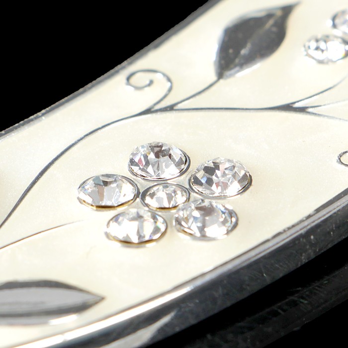 Сувенир «Подкова», с цветами, подвесная, 10×0,5×10 см, с кристаллами Сваровски