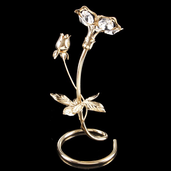 Сувенир «Цветок», на подставке, 6х6х16 см, с кристаллом Сваровски