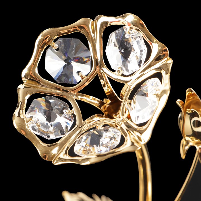 Сувенир «Цветок», на подставке, 6х6х16 см, с кристаллом Сваровски