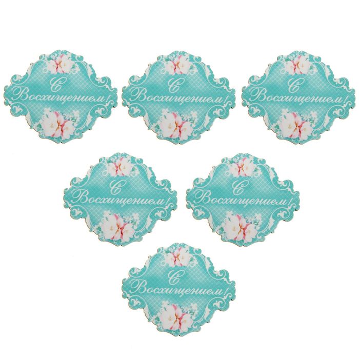 Декор на прищепке «С восхищением», набор 6 шт, 6,5 х 5,5 см