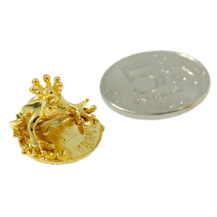 Талисман в кошелек "Счастливая лягушка" с монетой