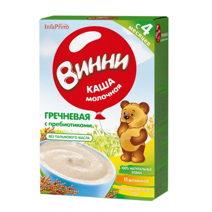 

Каша ВИННИ молочная гречневая с пребиотиками 200г