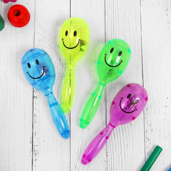Маракас "Смайл", набор 2 шт., цвета МИКС