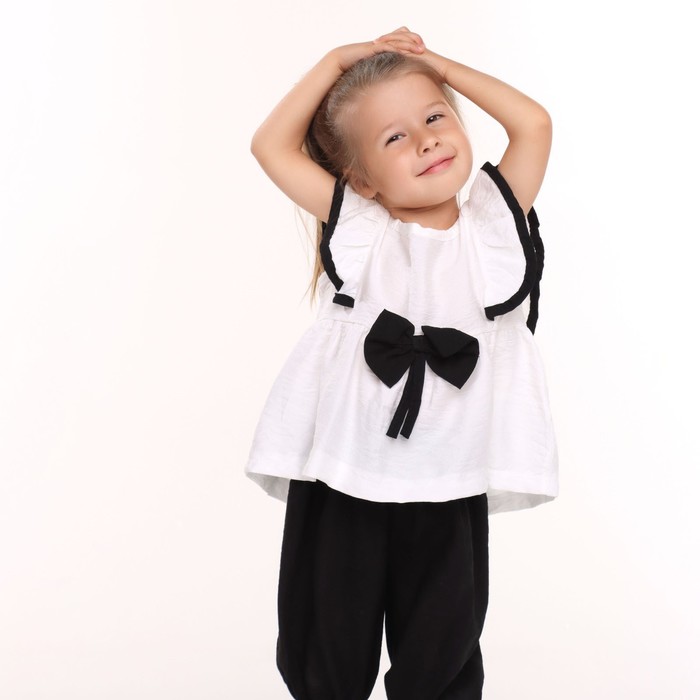 

Комплект для девочки, цвет белый/чёрный, рост 92см