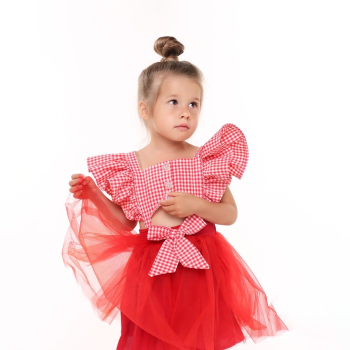 Платье для девочки, цвет красный, рост 92см комплект для девочки футболка шорты ободок цвет розовый рост 92см