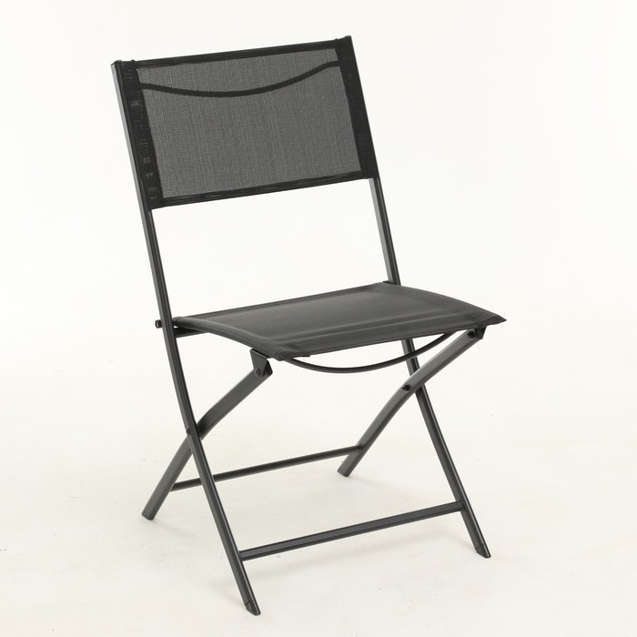 фото Стул садовый складной, черный, 56 х 45 х 80 см