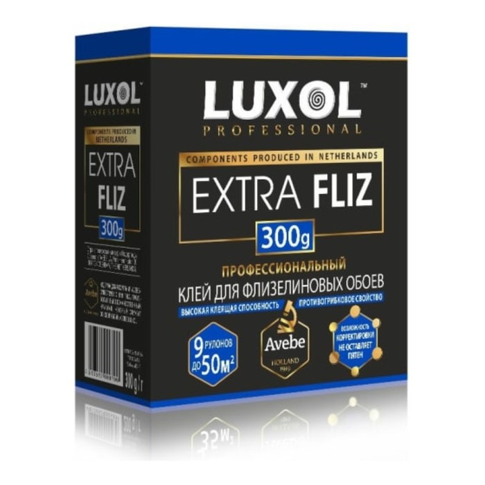 Клей обойный LUXOL Extra Fliz, для флизелиновых обоев, коробка, 300 г клей обойный метилан экстра комфорт для флизелиновых обоев 90 г