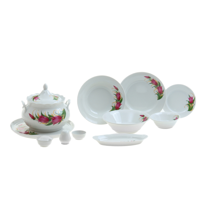 Сервиз столовый "Колокольчики", 37 предметов, 4 вида тарелок