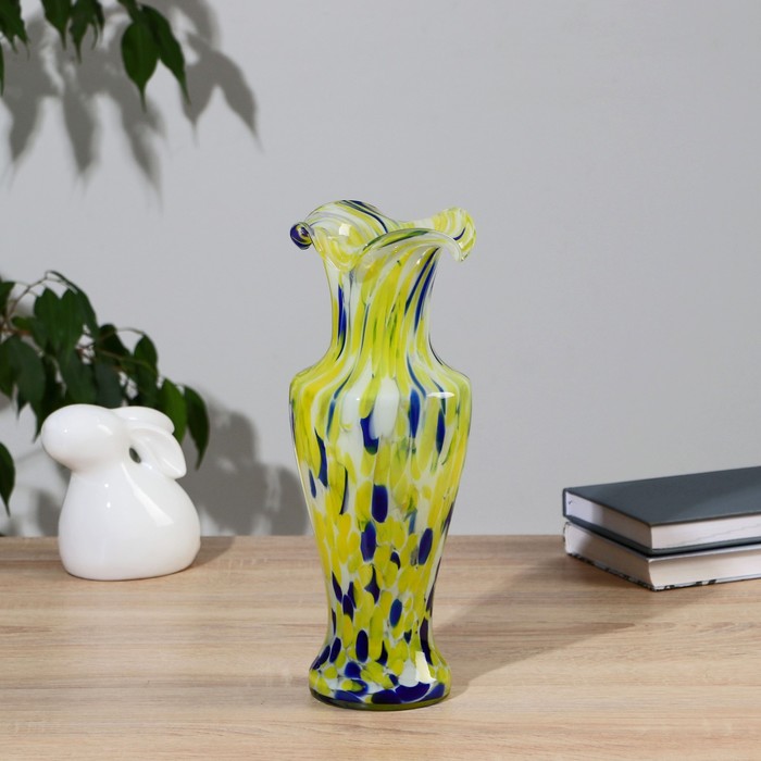 Ваза "Античность" сине-жёлтая
