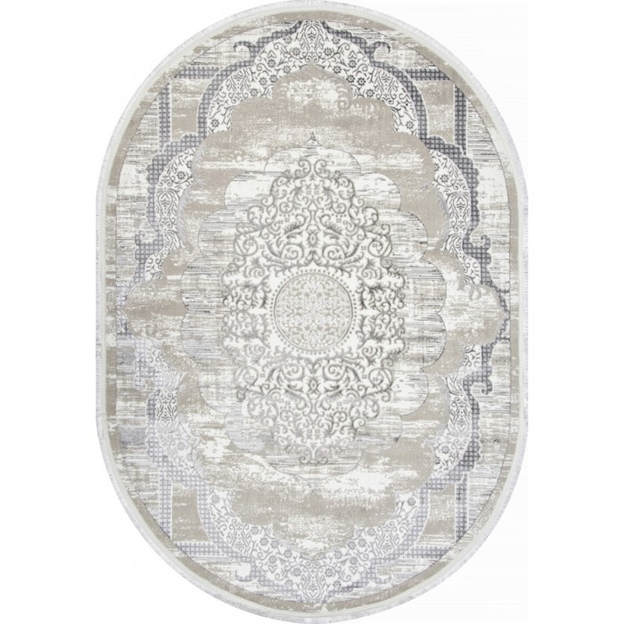 

Ковёр овальный Alfani Q018A, размер 200х290 см, цвет grey fdy / cream shrink