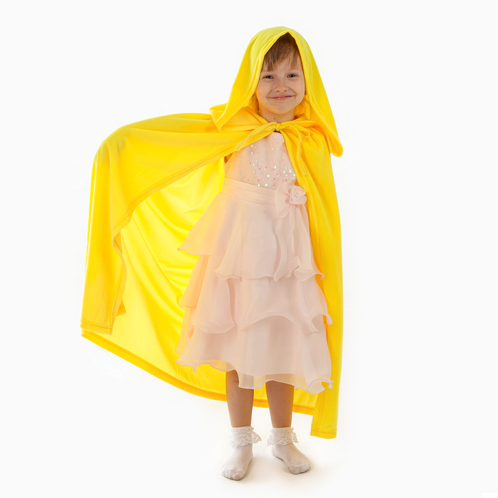 Карнавальный плащ детский,плюш желтый длина 110 см