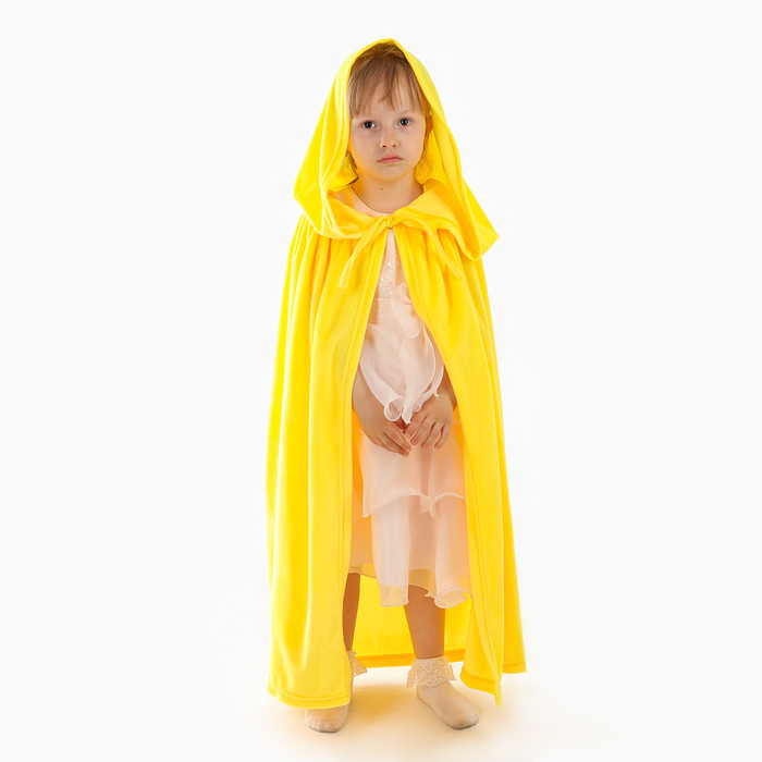 Карнавальный плащ детский, плюш жёлтый, длина 80 см