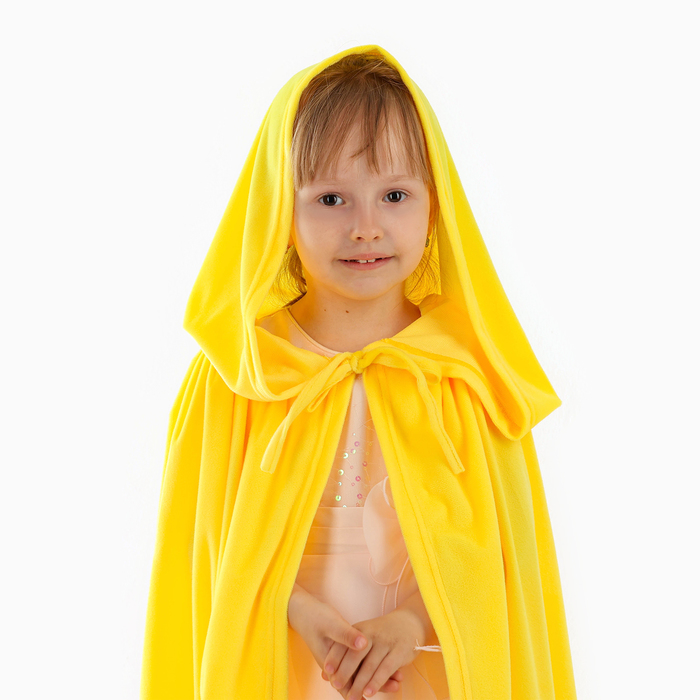 Карнавальный плащ детский,плюш желтый длина 80  см