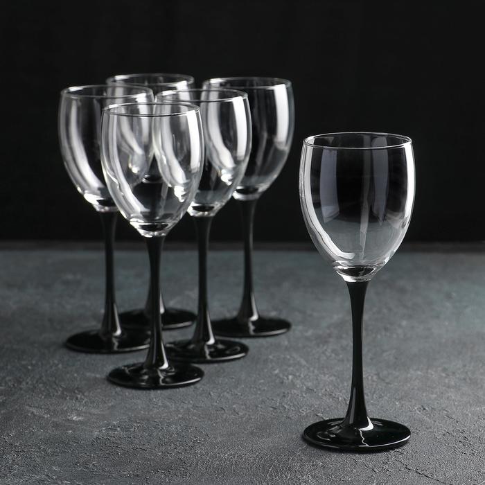 Набор стеклянных бокалов для вина «Домино», 250 мл, 6 шт набор стеклянных бокалов для коньяка домино 410 мл 4 шт