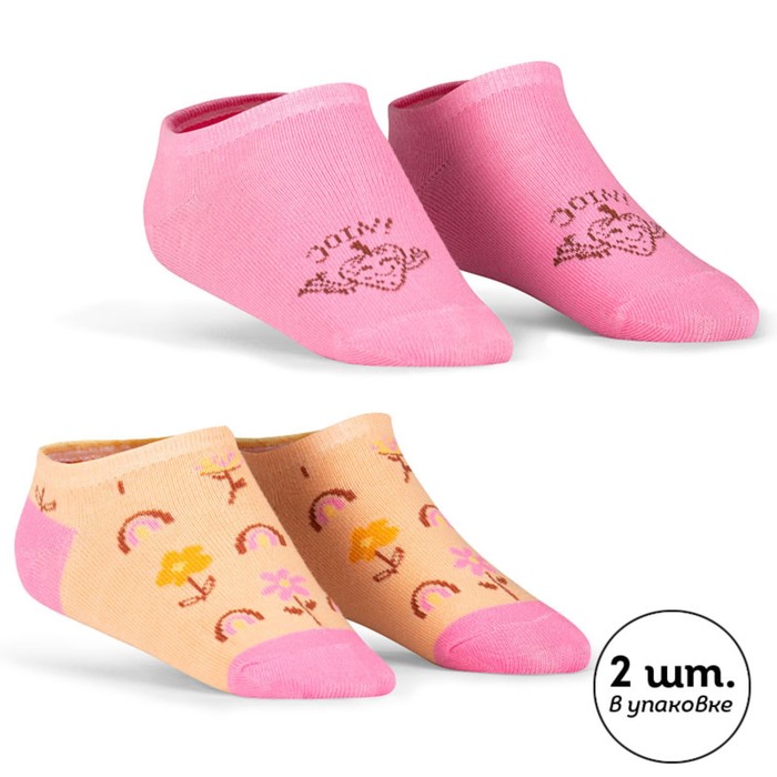 Носки для девочек, размер 20-22, цвет персиковый, розовый футболка для девочек размер 22 розовый
