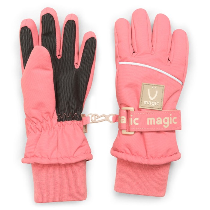 Перчатки для девочек, размер 15-16, цвет розовый