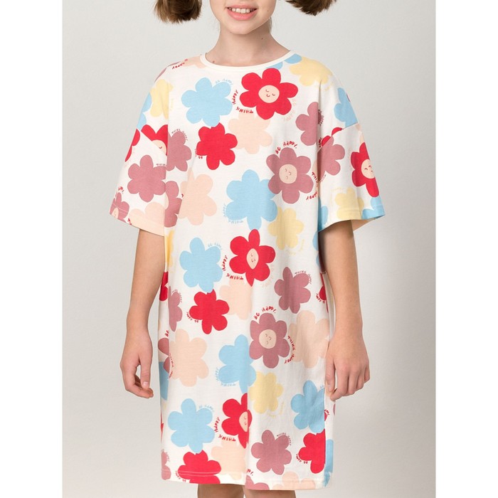 Ночная сорочка для девочек, рост 146 см, цвет молочный